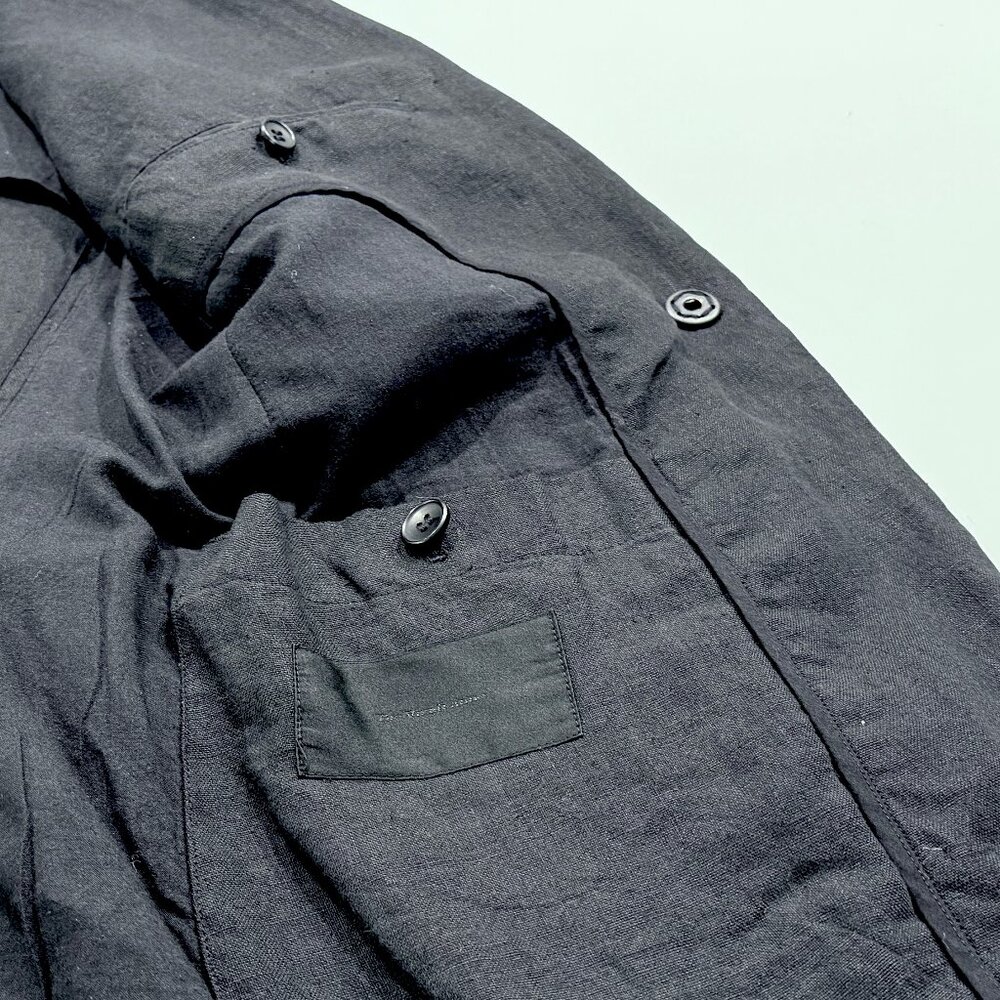 By Tomoaki Okaniwa  - The Viridi-anne Black Linen Men's Jacket, Japanese Size 3 - Picture 12 of 16